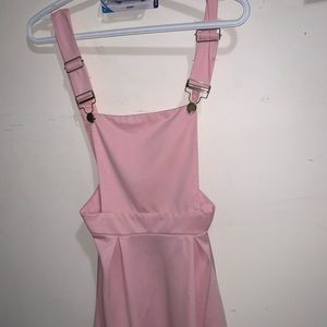 Pleated Pink Valentines Day Overall Dress